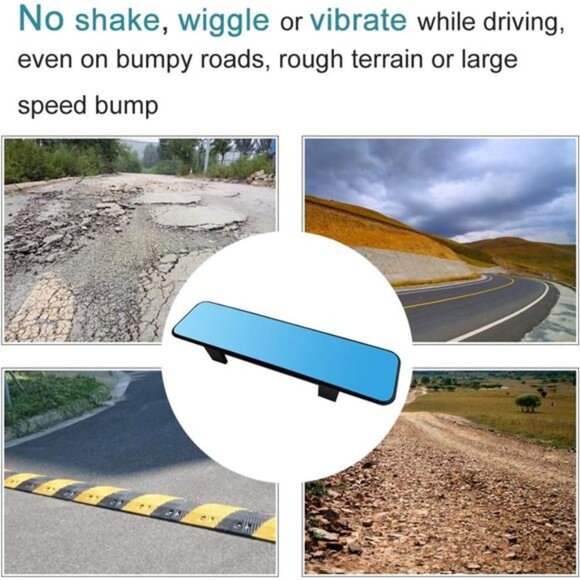 Anti Glare Car Interior Rear View Mirror, Clip on Wide Angle Panoramic Rearview - Picture 5 of 8